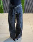 Denim Black Strass