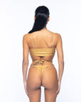 Bikini Micro in Lycra Lucida - Oro