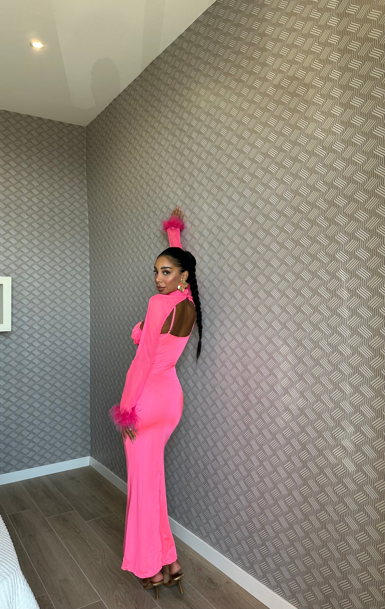 Dress piuma pink
