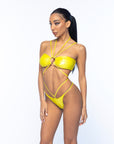 Bikini Micro in Lycra Lucida - Giallo