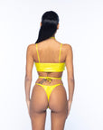 Bikini Micro in Lycra Lucida - Giallo