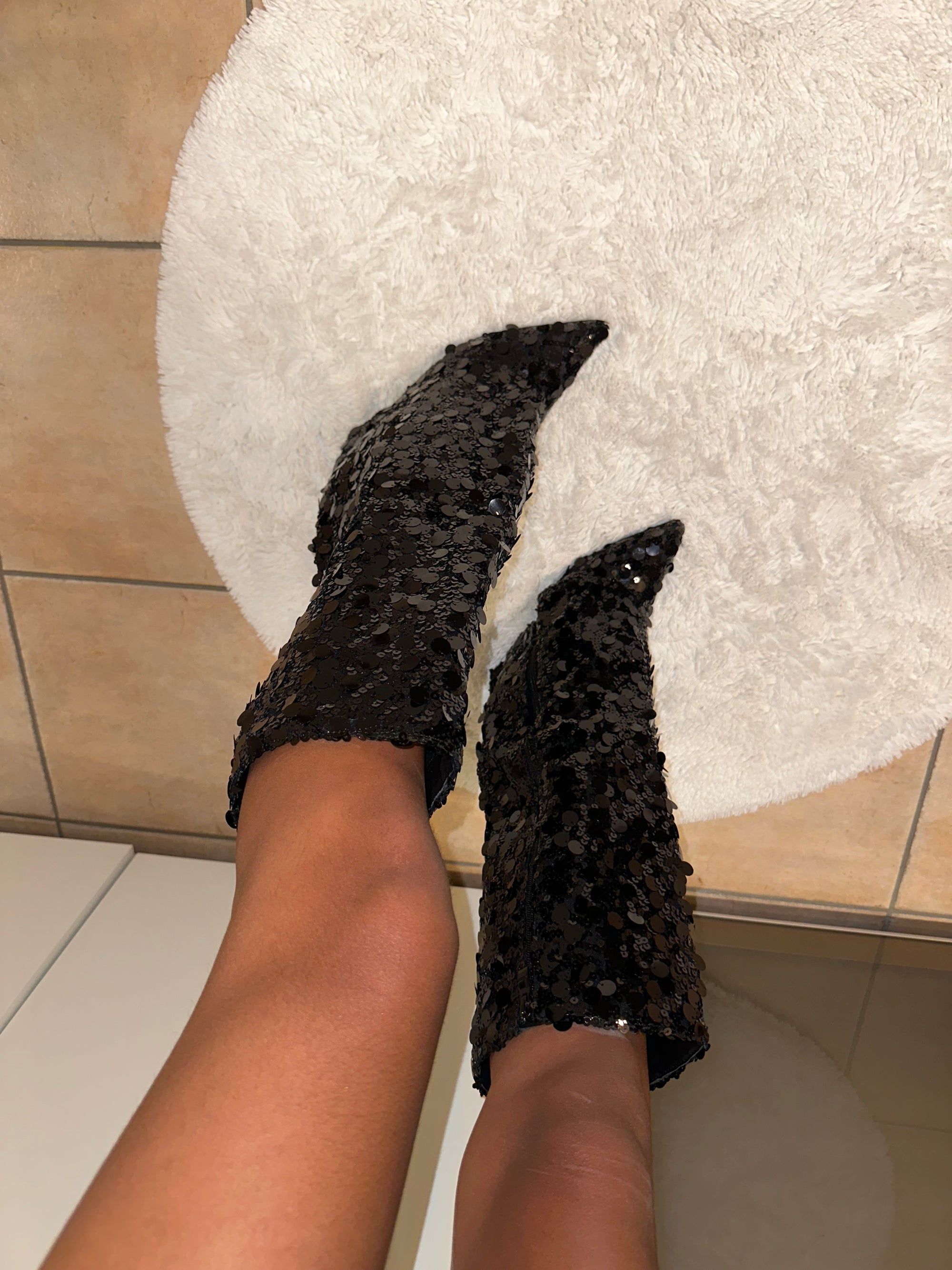 Stivale Diamond Paillettes Nero