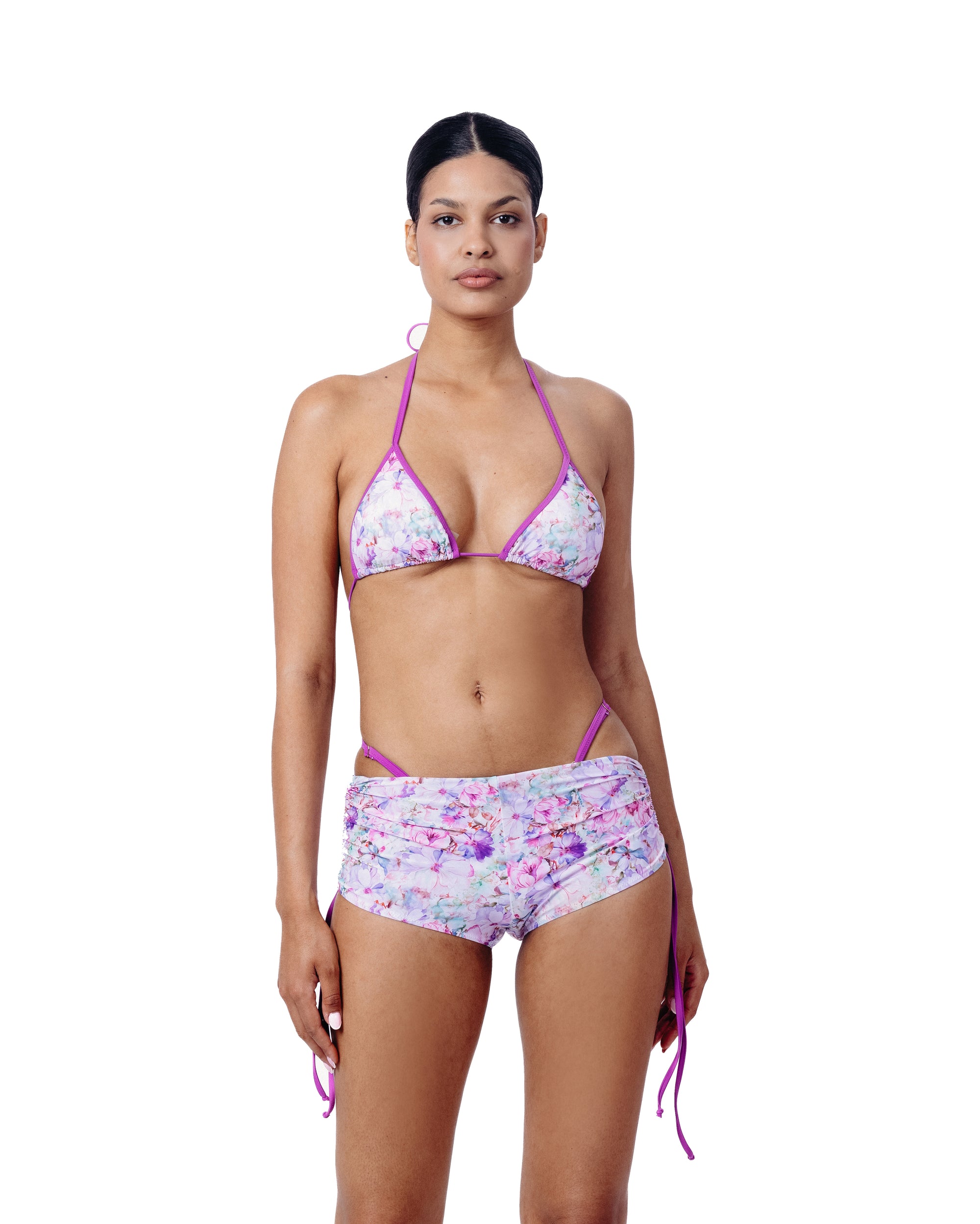Mini Shorts Outline Flower