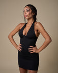 Mini Dress Double V - Nero